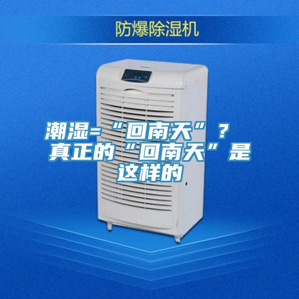潮濕=“回南天”？ 真正的“回南天”是這樣的