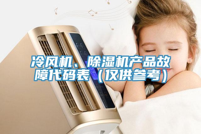 冷風機、除濕機產(chǎn)品故障代碼表（僅供參考）
