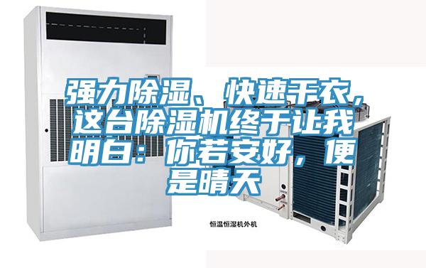 強力除濕、快速干衣，這臺除濕機終于讓我明白：你若安好，便是晴天