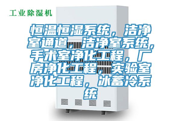 恒溫恒濕系統(tǒng)，潔凈室通道，潔凈室系統(tǒng)，手術(shù)室凈化工程，廠房凈化工程，實(shí)驗(yàn)室凈化工程，冰蓄冷系統(tǒng)