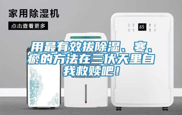 用最有效拔除濕、寒、瘀的方法在三伏天里自我救贖吧！